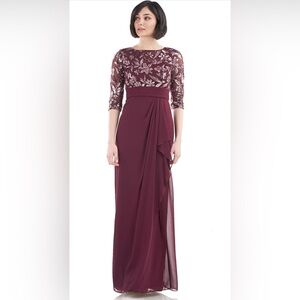 JS Collections Tessa Boat Neck Column Gown NWT Size 8